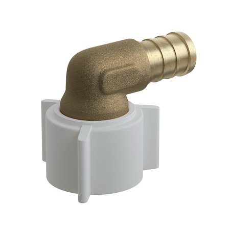 Jones Stephens 1/2in. F1807 x FIP Brass PEX 90Deg. Elbow with Poly Swivel Nut C76060LF